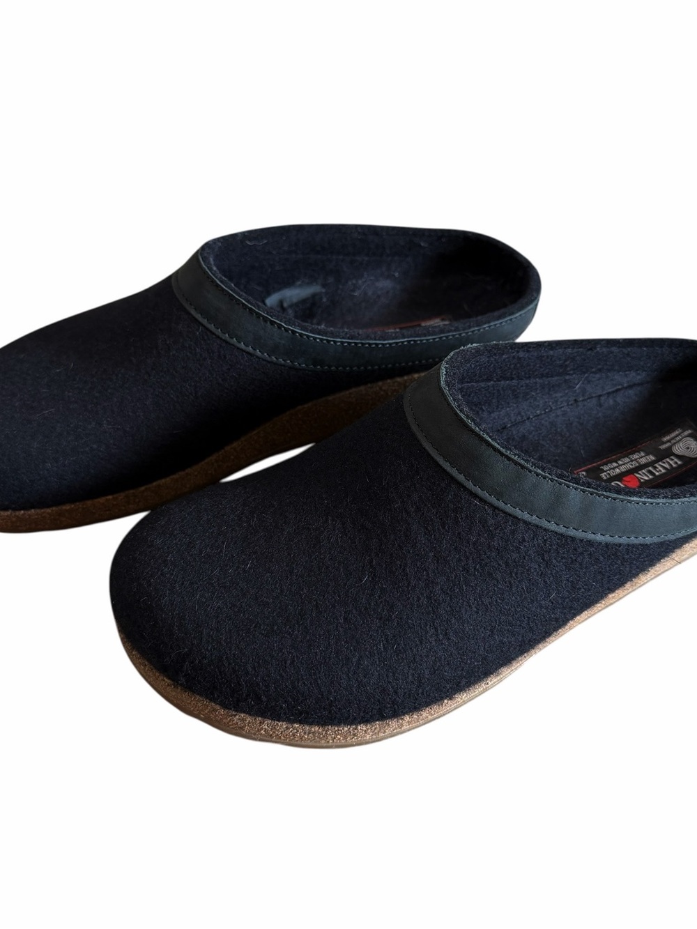 Halfinger Unisex GZ Clogs EU 42 Black Wool Mules Slip On Arch Support Slippers - Picture 2 of 9